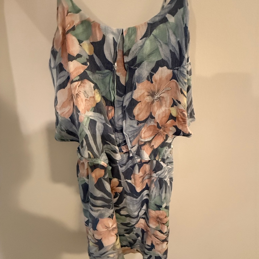 Mango Floral Sleeveless Jumpsuit
